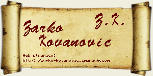Žarko Kovanović vizit kartica
